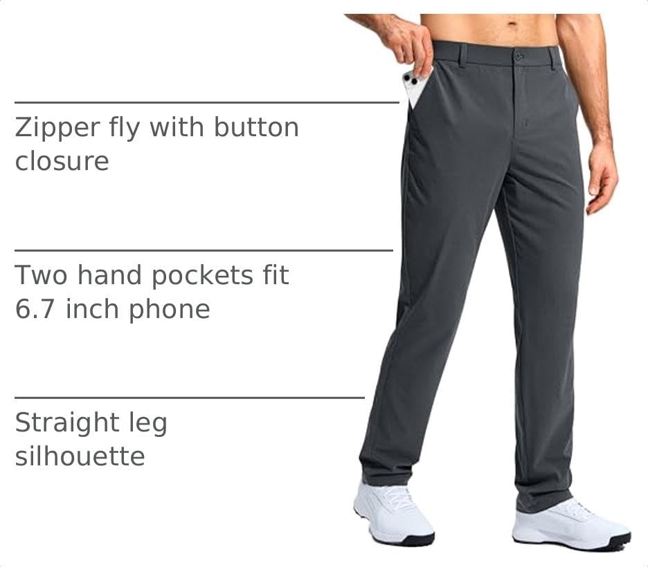 image:imageG Gradual Mens Golf Pants 303234 Stretch Dress Work Casual PantsOil Grey