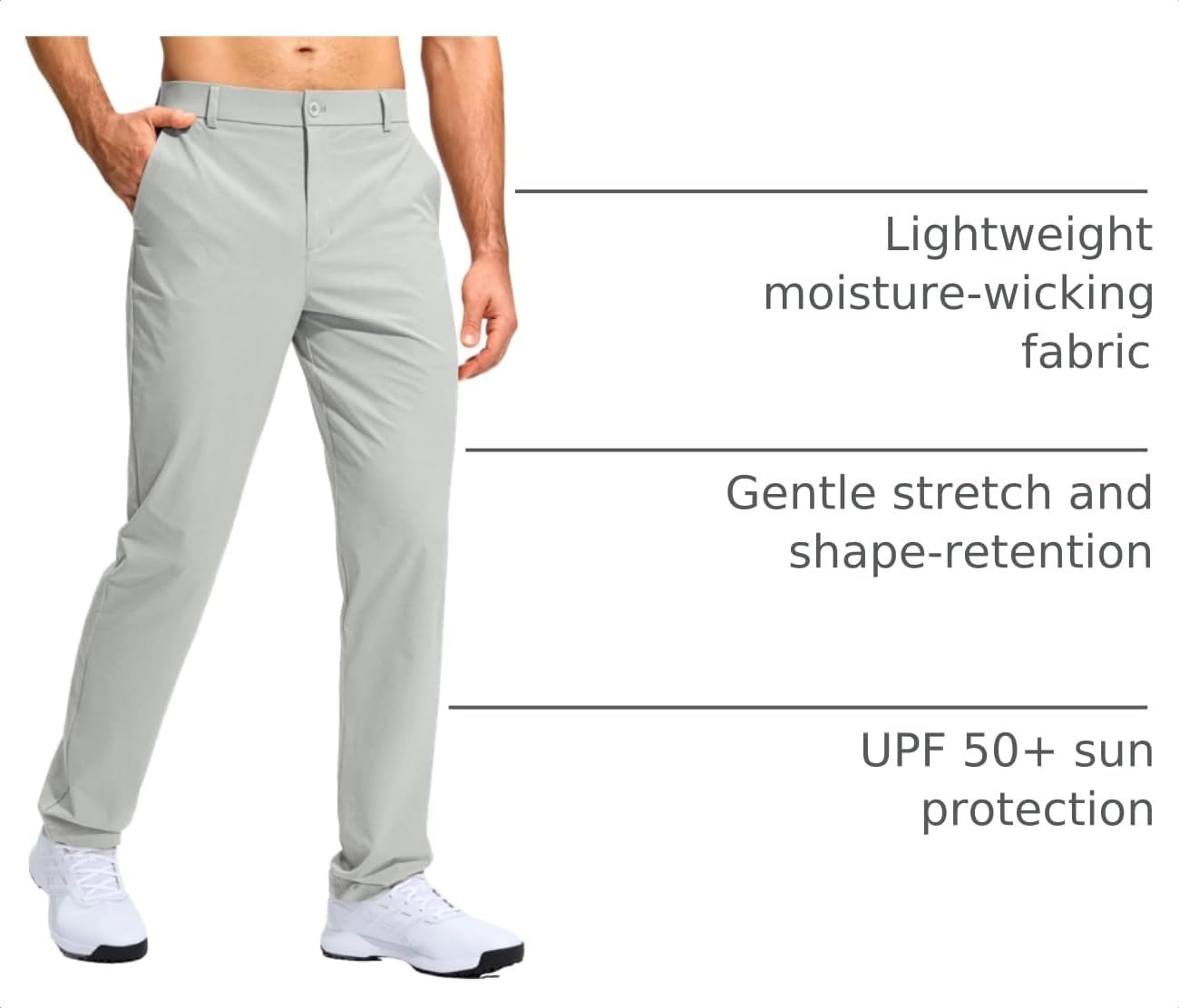 image:imageG Gradual Mens Golf Pants 303234 Stretch Dress Work Casual PantsSilver Drop