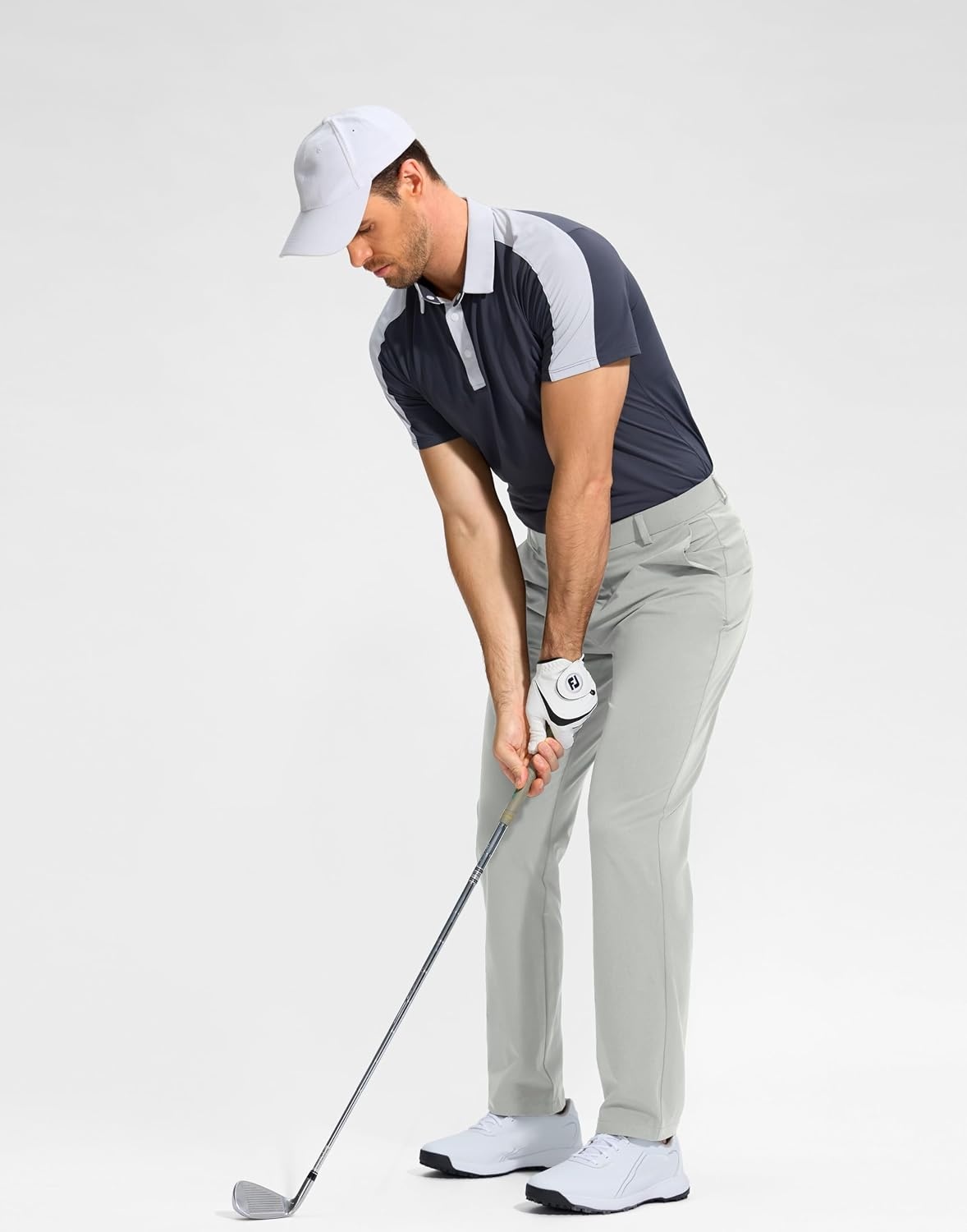 image:imageG Gradual Mens Golf Pants 303234 Stretch Dress Work Casual PantsSilver Drop