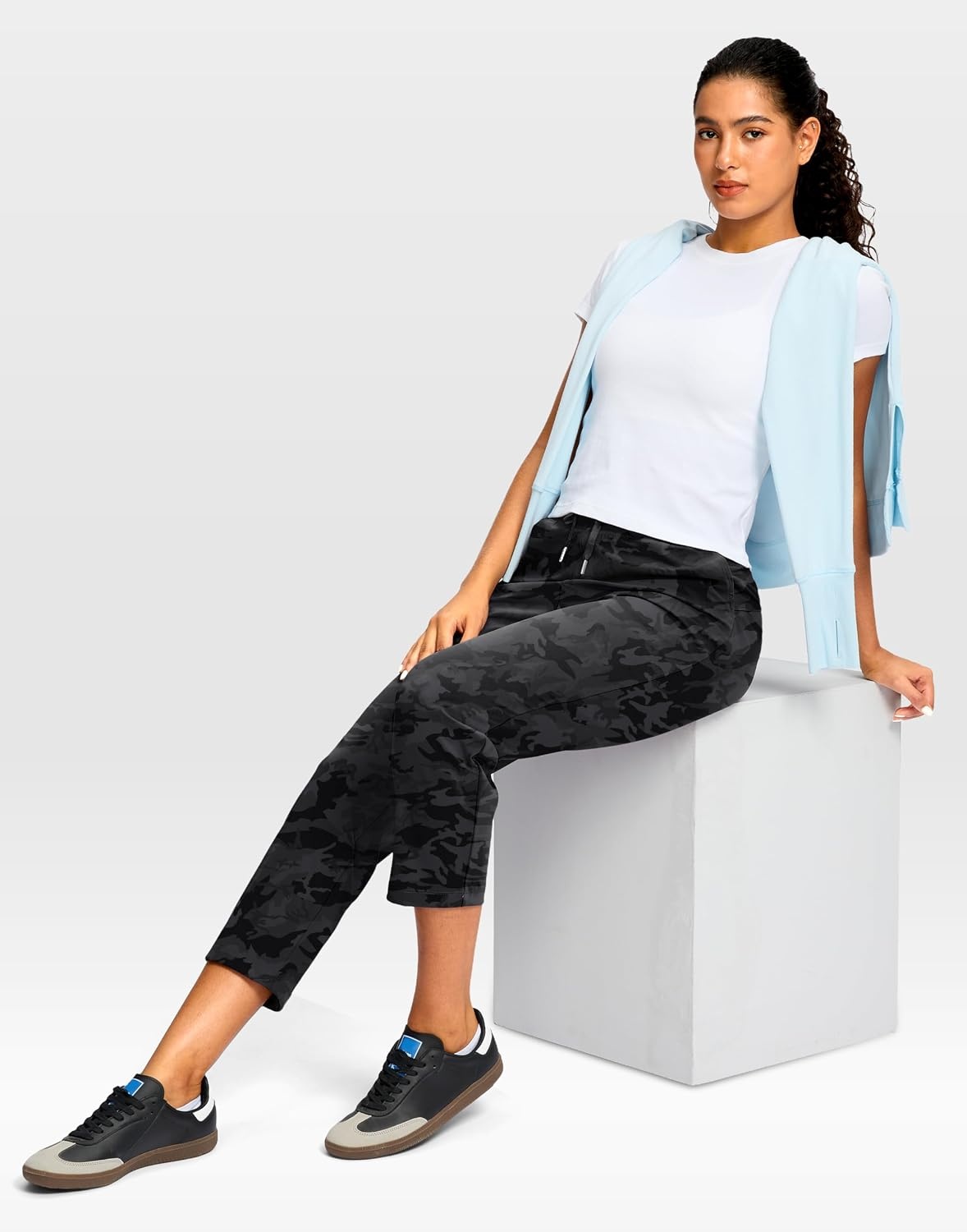 image:imageG Gradual Petite Pants for Women 2426 Ankle Pants with 2 PocketsBlack Camo