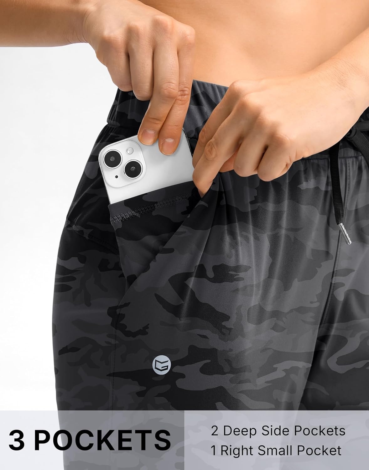 image:imageG Gradual Petite Pants for Women 78 Ankle Golf Pants with 3 PocketsBlack Camo
