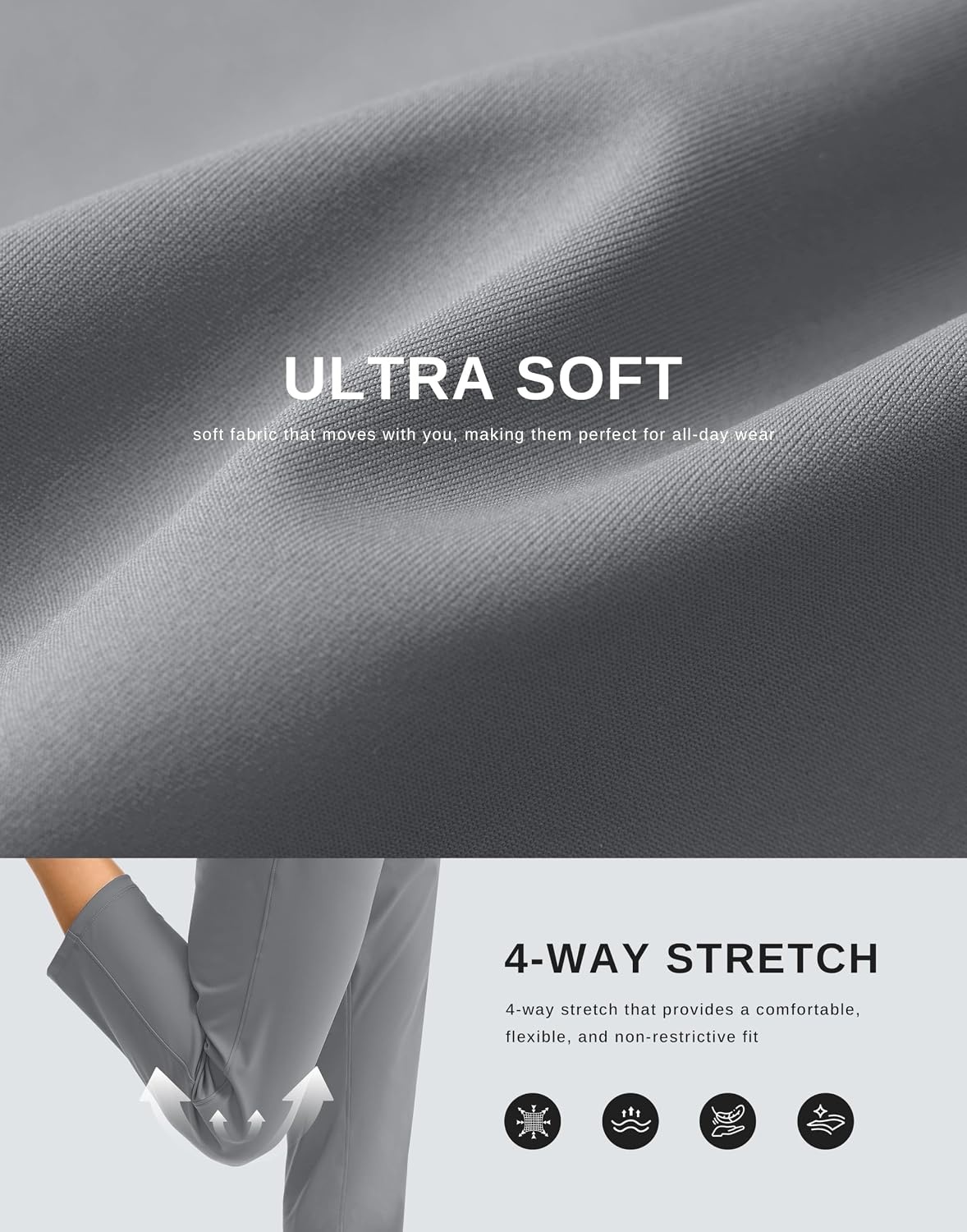 image:imageG Gradual Petite Pants for Women 78 Ankle Golf Pants with 3 PocketsBright Grey