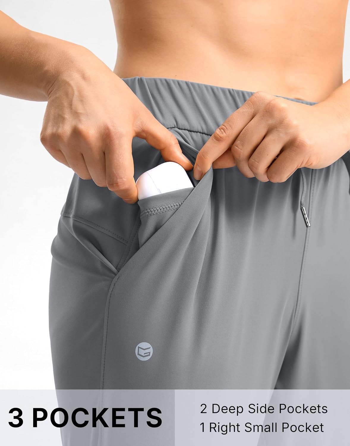 image:imageG Gradual Petite Pants for Women 78 Ankle Golf Pants with 3 PocketsBright Grey