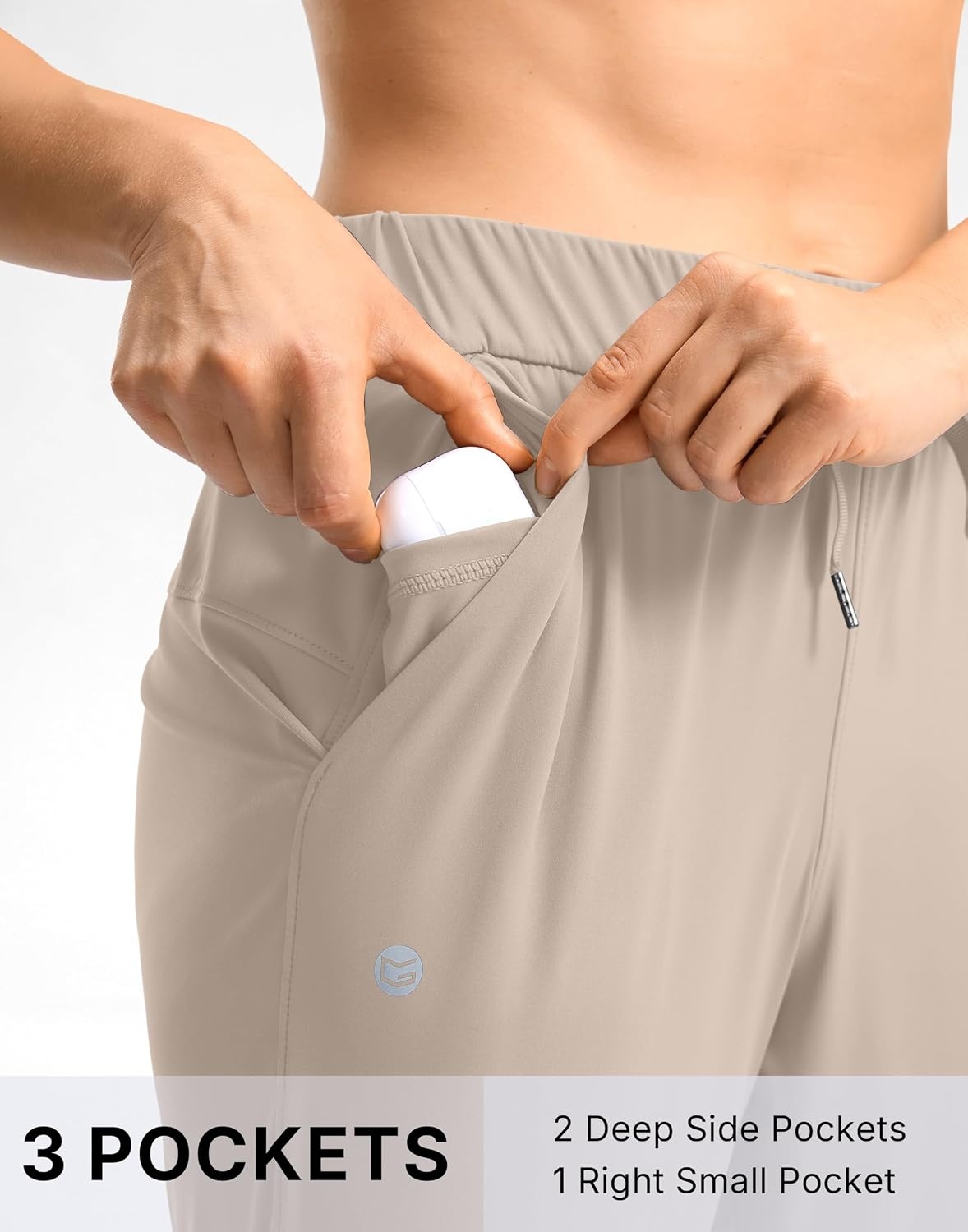 image:imageG Gradual Petite Pants for Women 78 Ankle Golf Pants with 3 PocketsBright Khaki