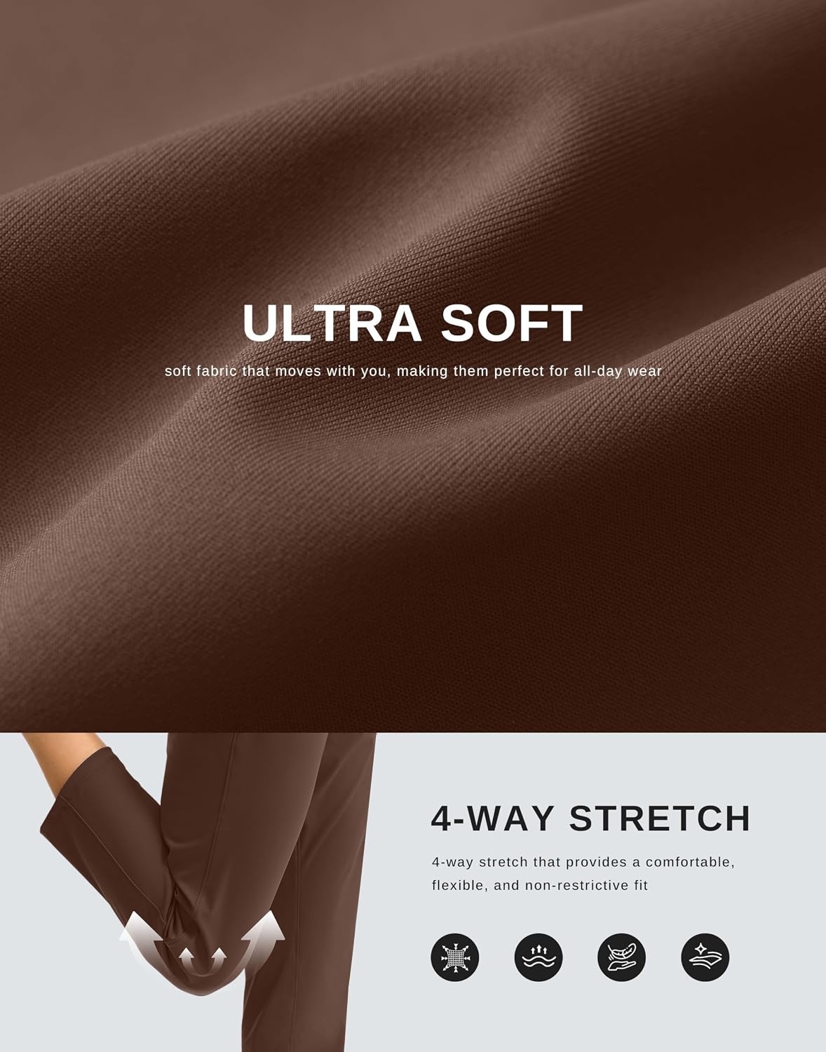 image:imageG Gradual Petite Pants for Women 78 Ankle Golf Pants with 3 PocketsBrown