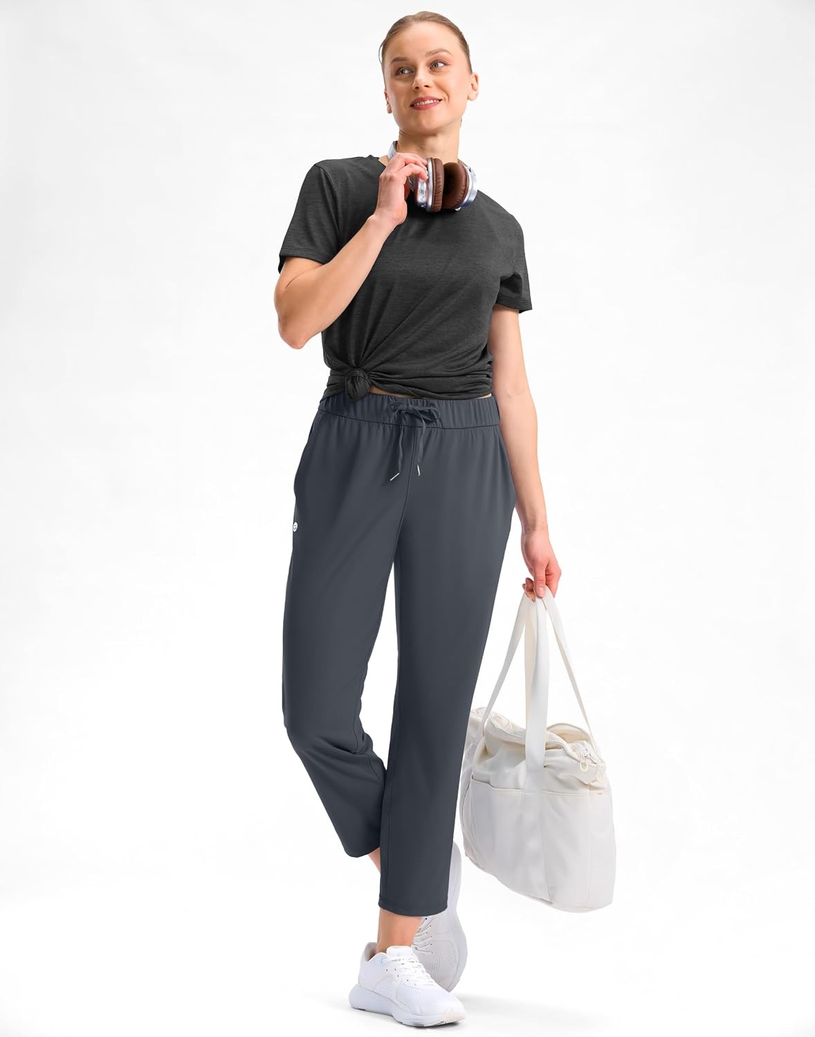 image:imageG Gradual Petite Pants for Women 78 Ankle Golf Pants with 3 PocketsDeep Grey