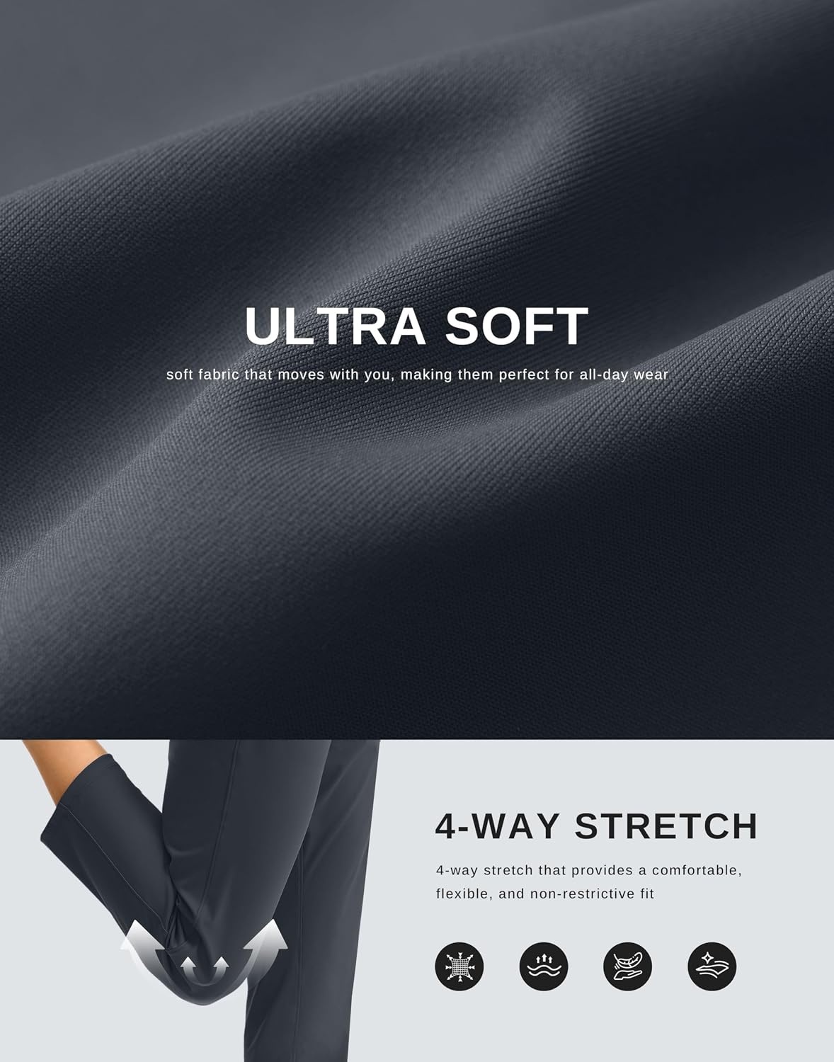 image:imageG Gradual Petite Pants for Women 78 Ankle Golf Pants with 3 PocketsDeep Grey