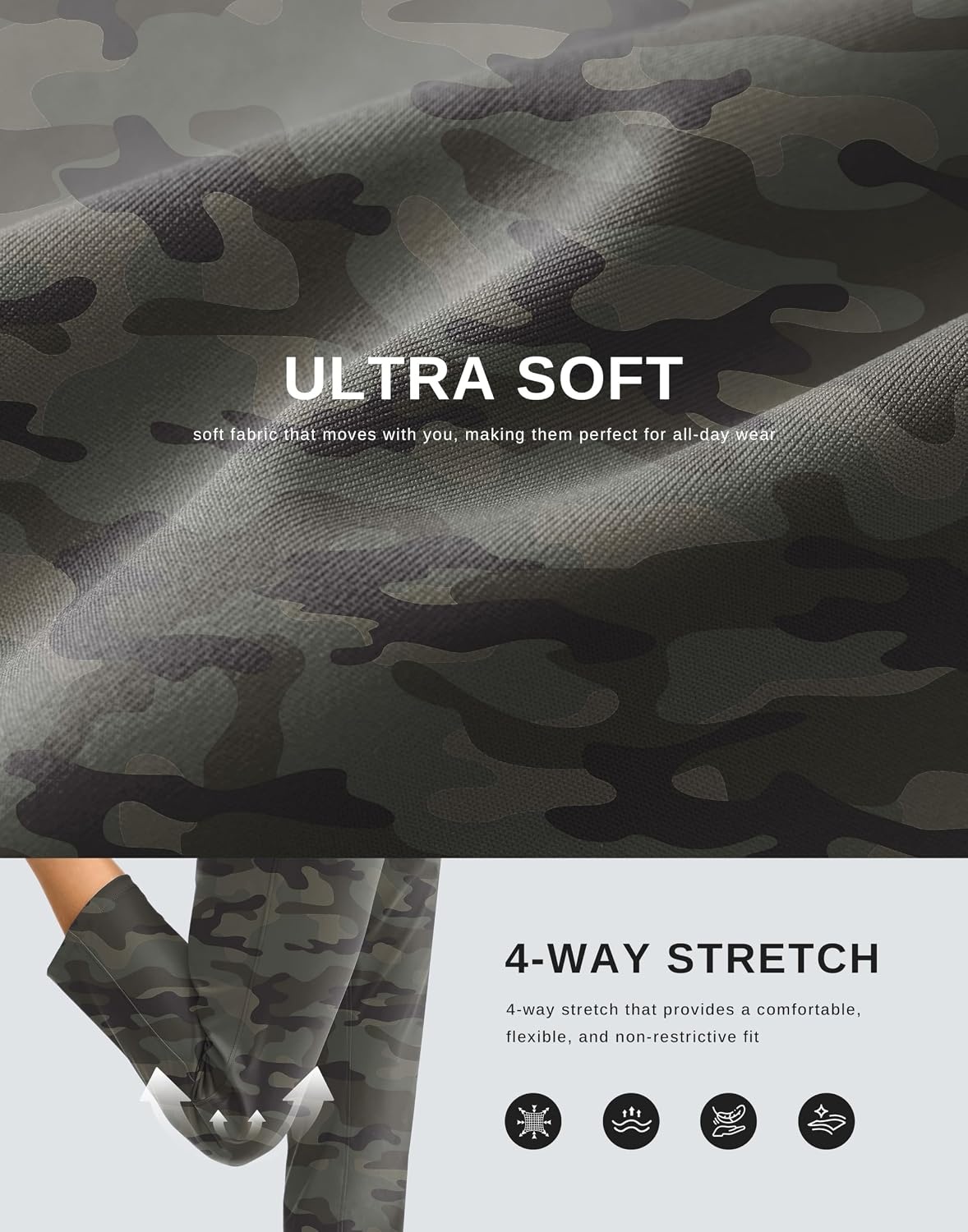 image:imageG Gradual Petite Pants for Women 78 Ankle Golf Pants with 3 PocketsGreen Camo
