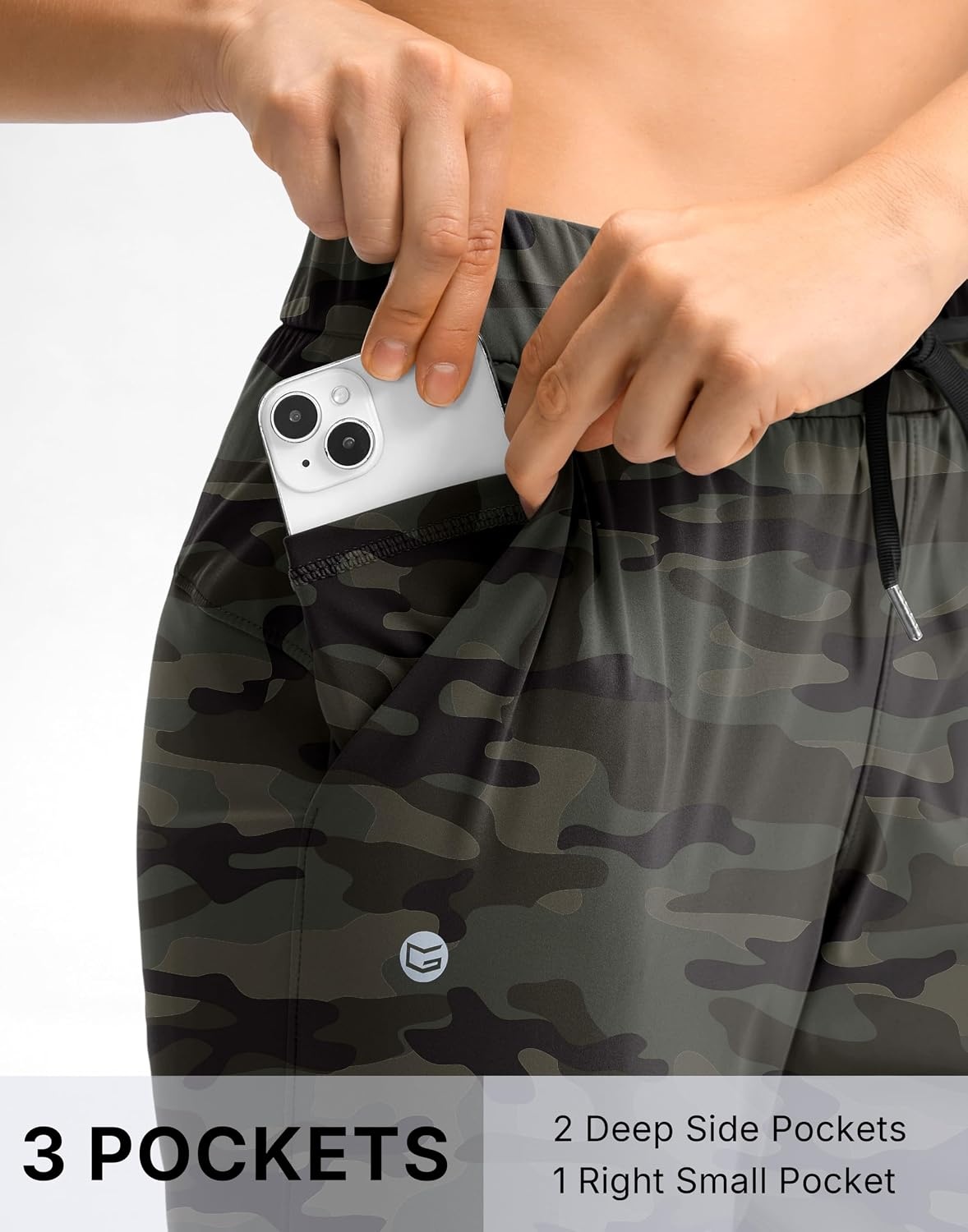 image:imageG Gradual Petite Pants for Women 78 Ankle Golf Pants with 3 PocketsGreen Camo