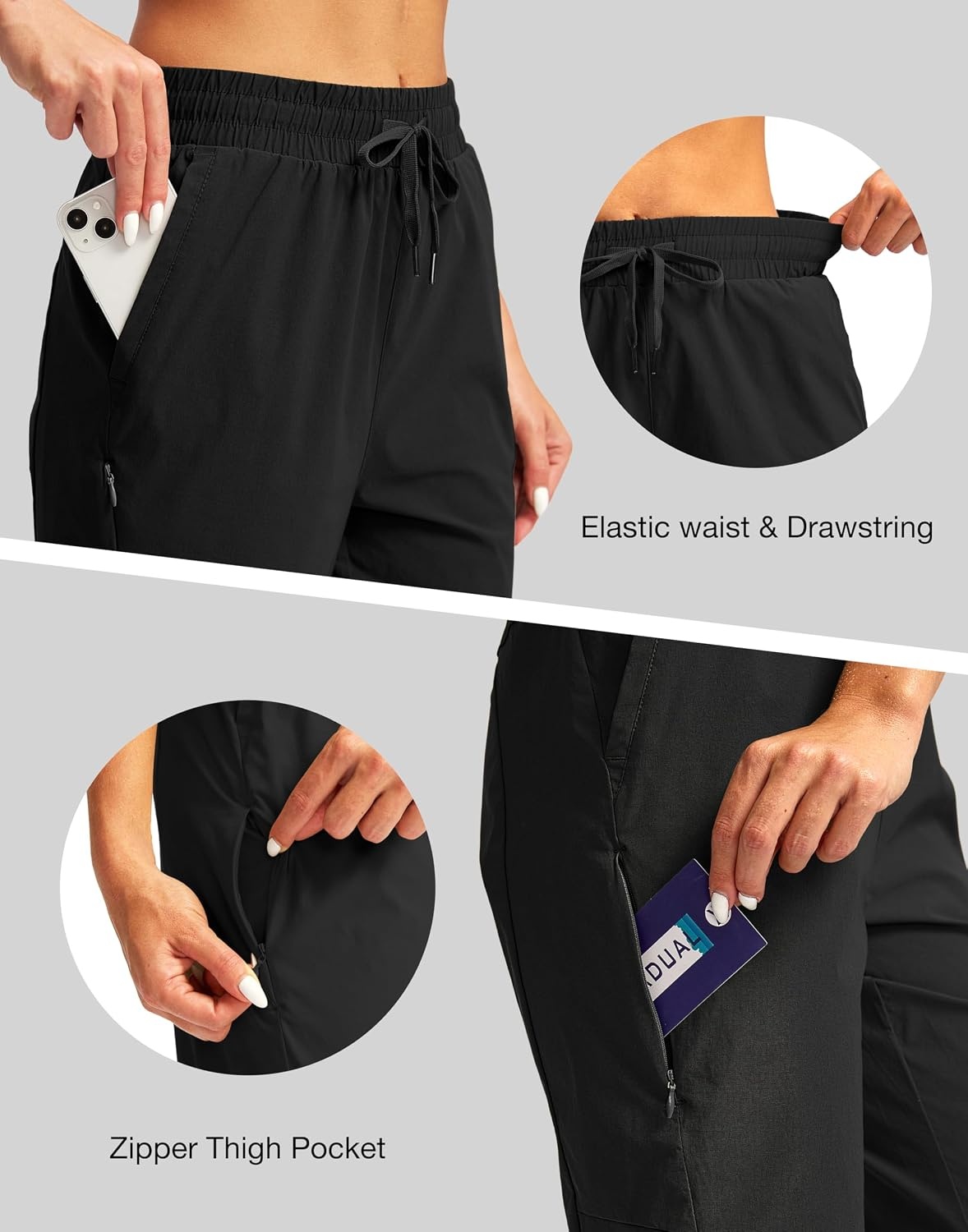 image:imageG Gradual Womens 15 Long Shorts Below The Knee Hiking CaprisBlack