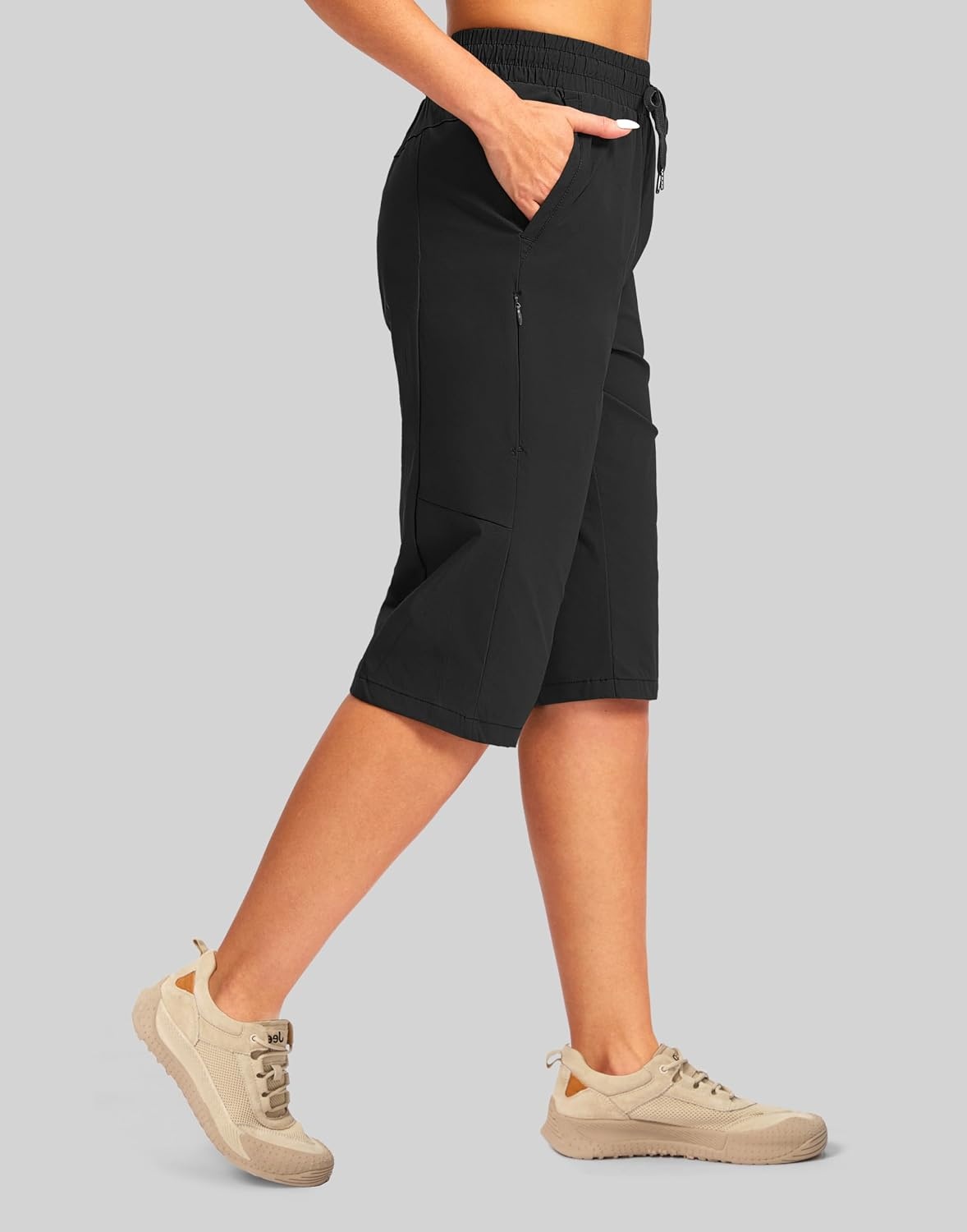 image:imageG Gradual Womens 15 Long Shorts Below The Knee Hiking CaprisBlack