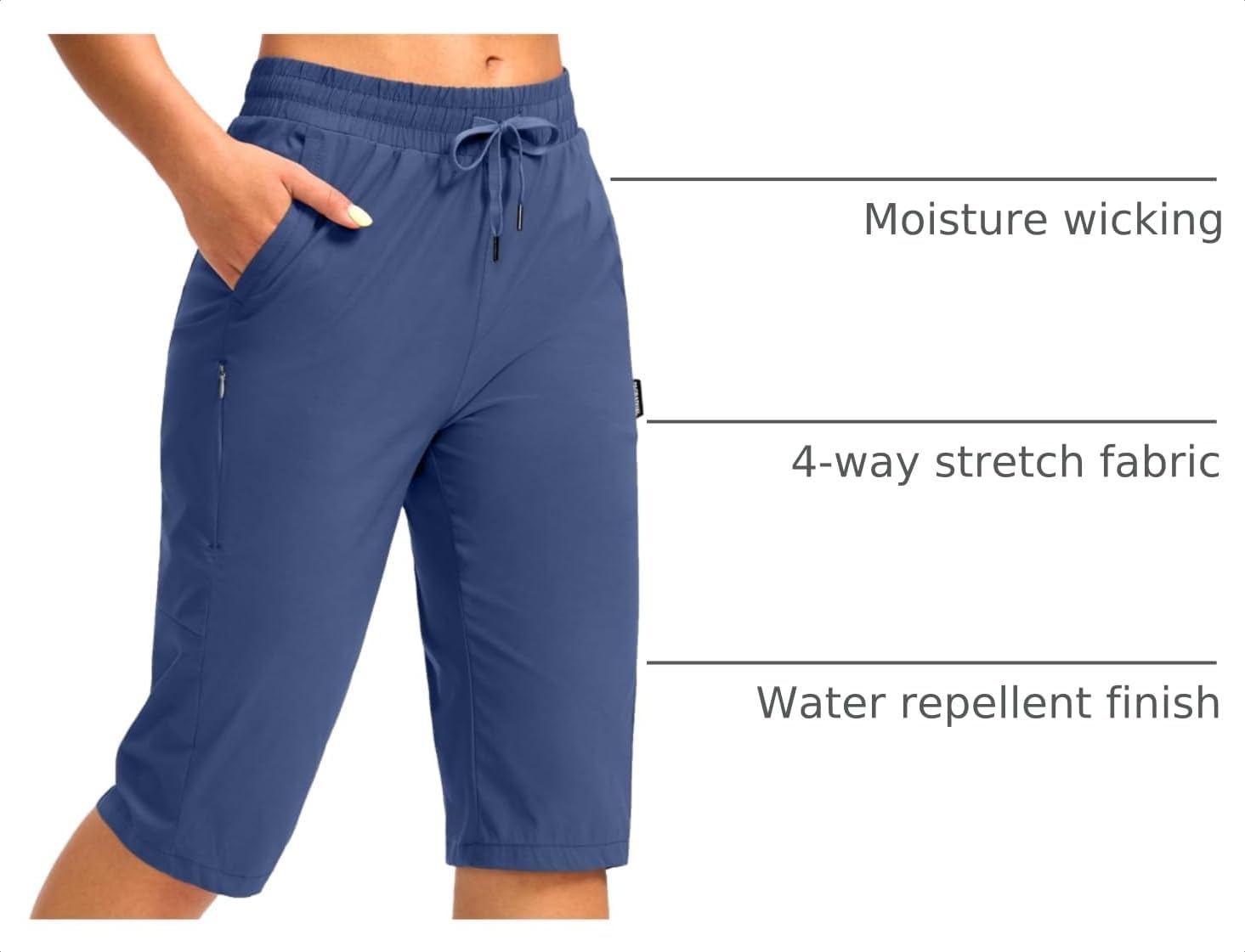 image:imageG Gradual Womens 15 Long Shorts Below The Knee Hiking CaprisBlue