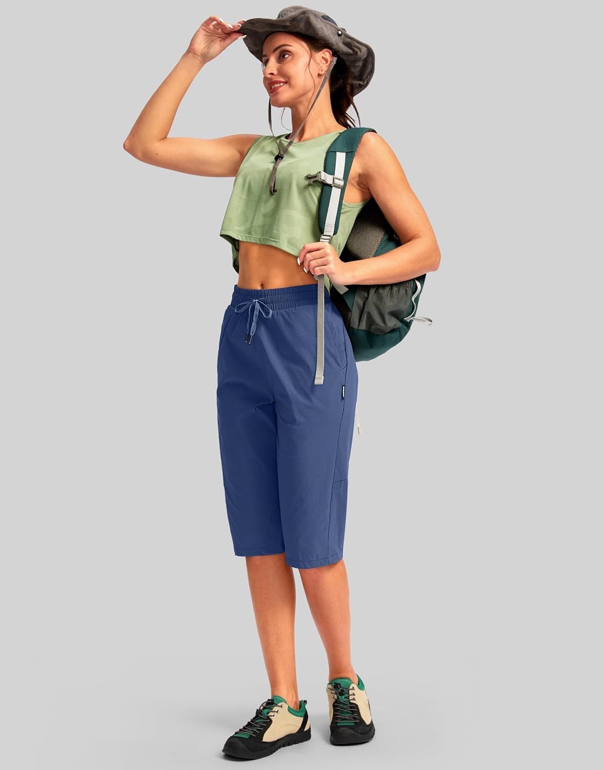 image:imageG Gradual Womens 15 Long Shorts Below The Knee Hiking CaprisBlue