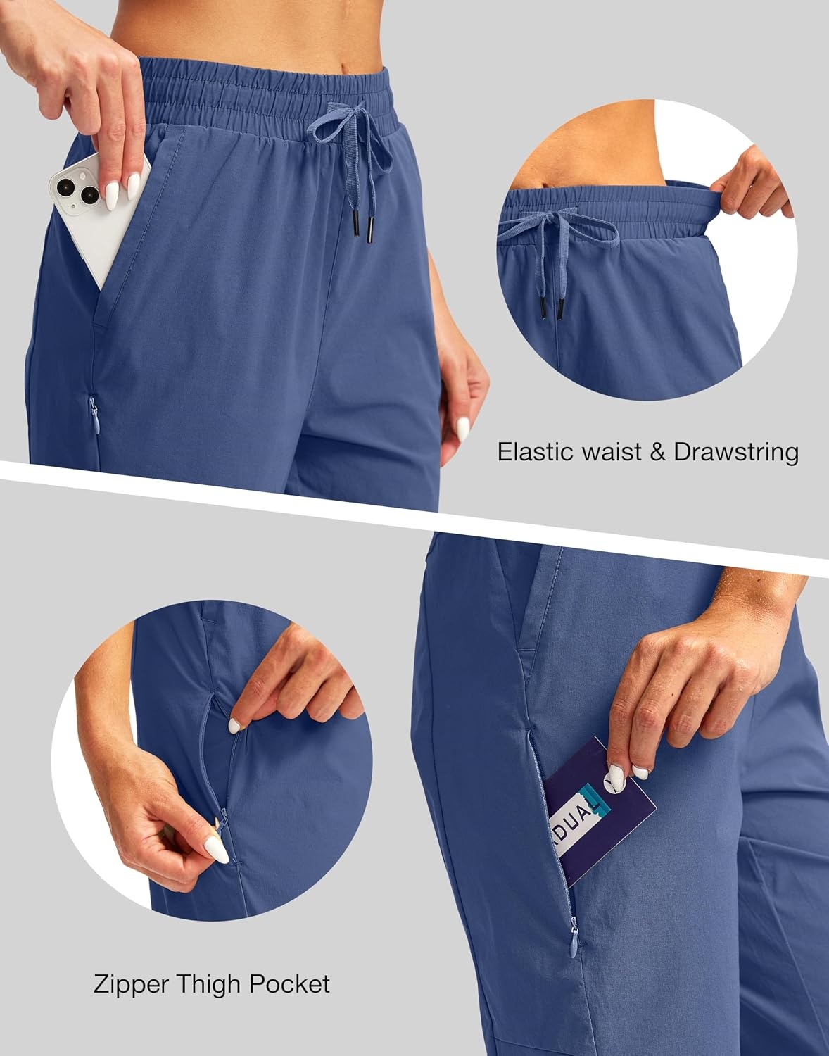 image:imageG Gradual Womens 15 Long Shorts Below The Knee Hiking CaprisBlue