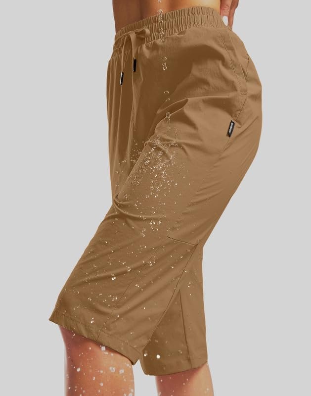 image:imageG Gradual Womens 15 Long Shorts Below The Knee Hiking CaprisDark Khaki