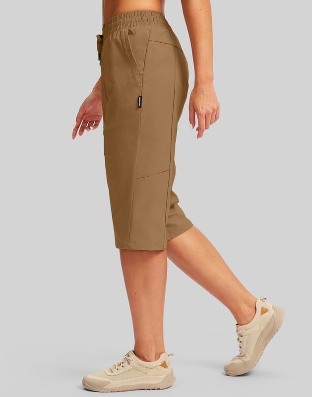 image:imageG Gradual Womens 15 Long Shorts Below The Knee Hiking CaprisDark Khaki