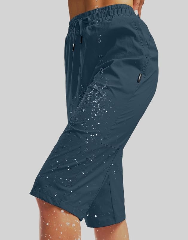 image:imageG Gradual Womens 15 Long Shorts Below The Knee Hiking CaprisDusty Blue