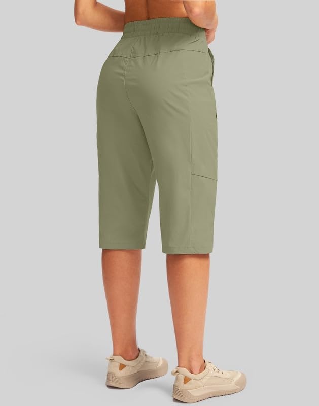 image:imageG Gradual Womens 15 Long Shorts Below The Knee Hiking CaprisLight Green