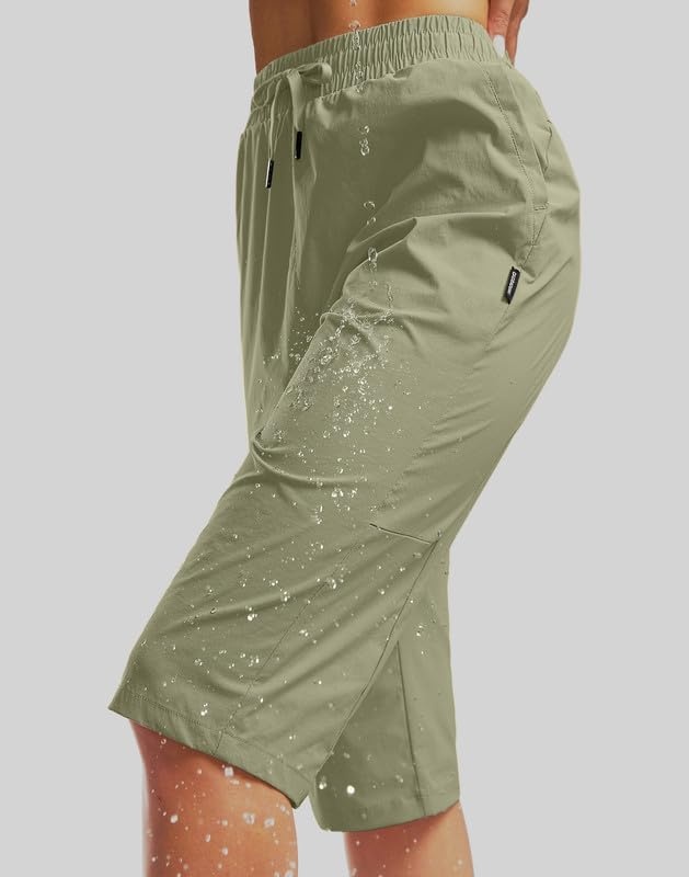 image:imageG Gradual Womens 15 Long Shorts Below The Knee Hiking CaprisLight Green