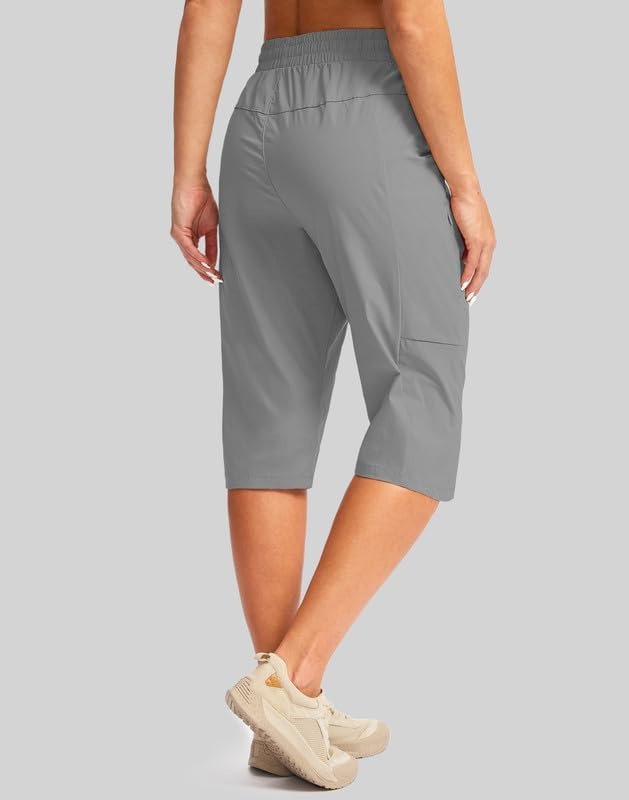 image:imageG Gradual Womens 15 Long Shorts Below The Knee Hiking CaprisLight Grey