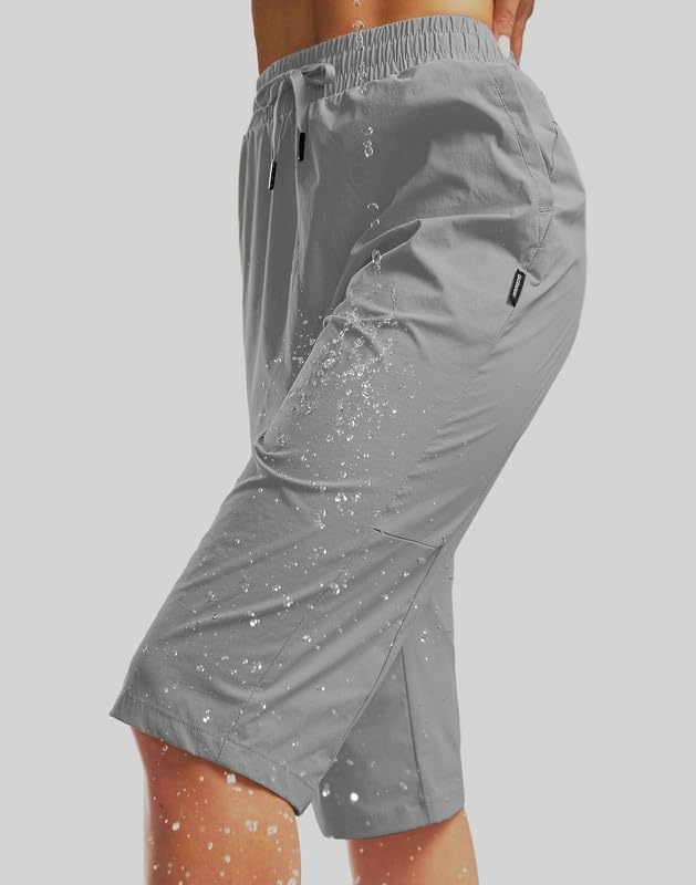 image:imageG Gradual Womens 15 Long Shorts Below The Knee Hiking CaprisLight Grey