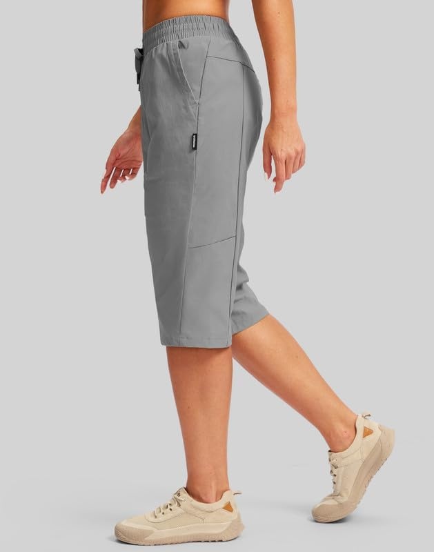 image:imageG Gradual Womens 15 Long Shorts Below The Knee Hiking CaprisLight Grey