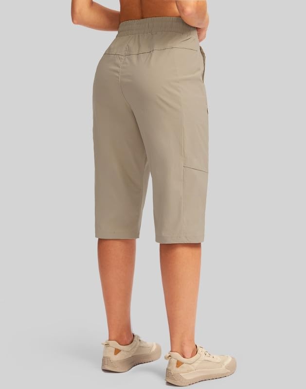 image:imageG Gradual Womens 15 Long Shorts Below The Knee Hiking CaprisLight Khaki