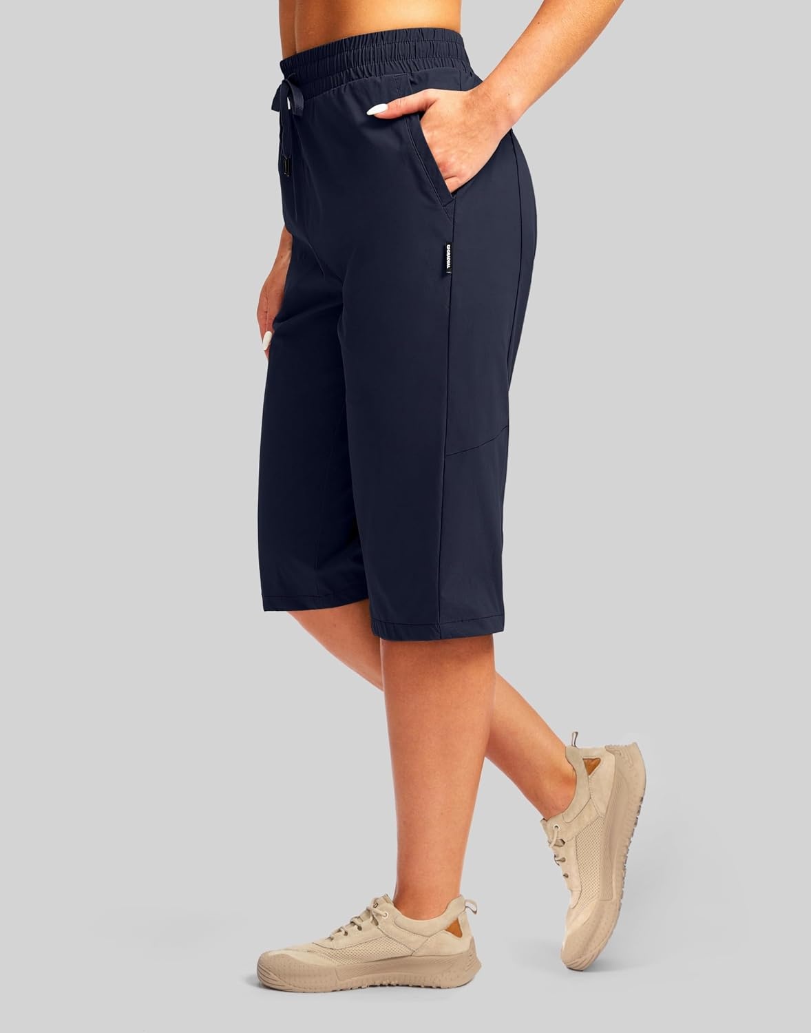 image:imageG Gradual Womens 15 Long Shorts Below The Knee Hiking CaprisNavy