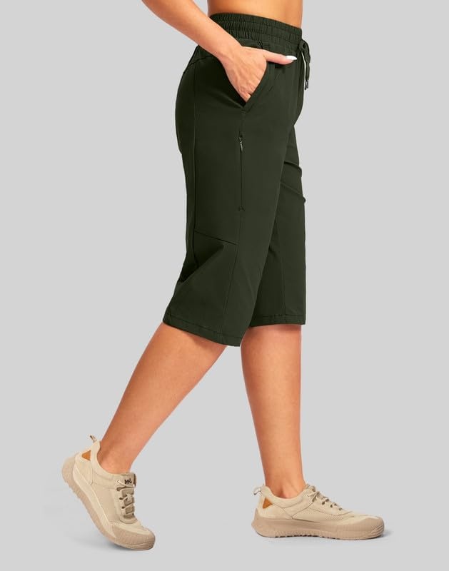 image:imageG Gradual Womens 15 Long Shorts Below The Knee Hiking CaprisOlive