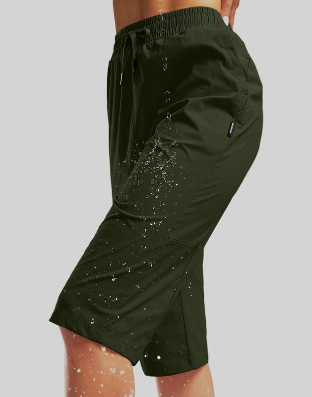 image:imageG Gradual Womens 15 Long Shorts Below The Knee Hiking CaprisOlive