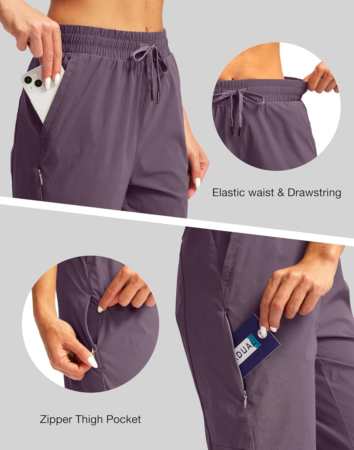 image:imageG Gradual Womens 15 Long Shorts Below The Knee Hiking CaprisPurple