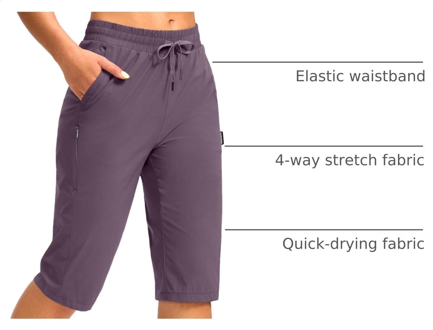 image:imageG Gradual Womens 15 Long Shorts Below The Knee Hiking CaprisPurple