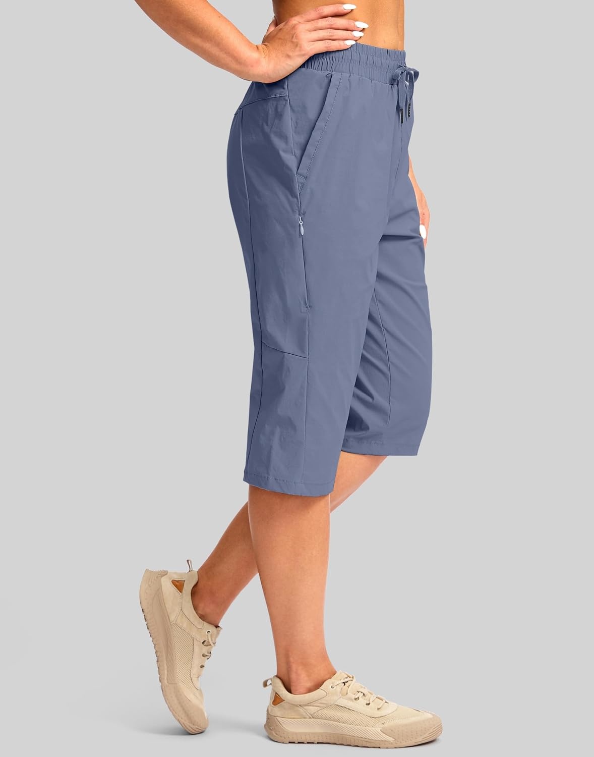 image:imageG Gradual Womens 15 Long Shorts Below The Knee Hiking CaprisSlate Blue