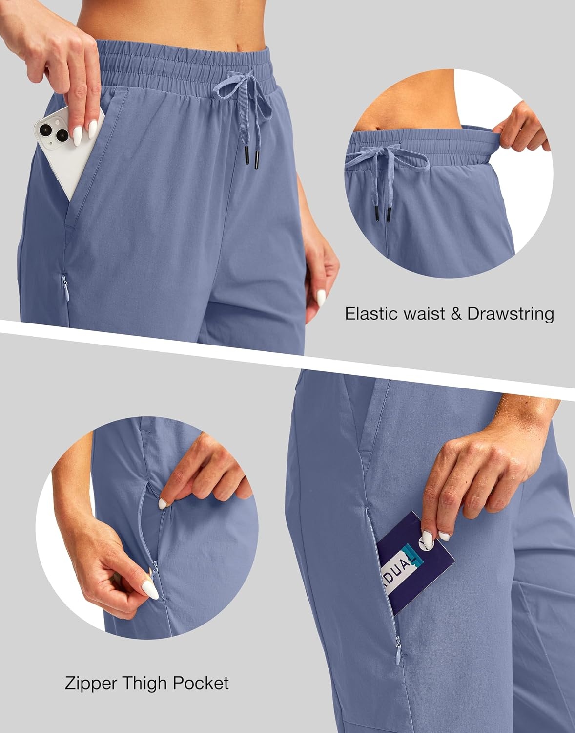 image:imageG Gradual Womens 15 Long Shorts Below The Knee Hiking CaprisSlate Blue