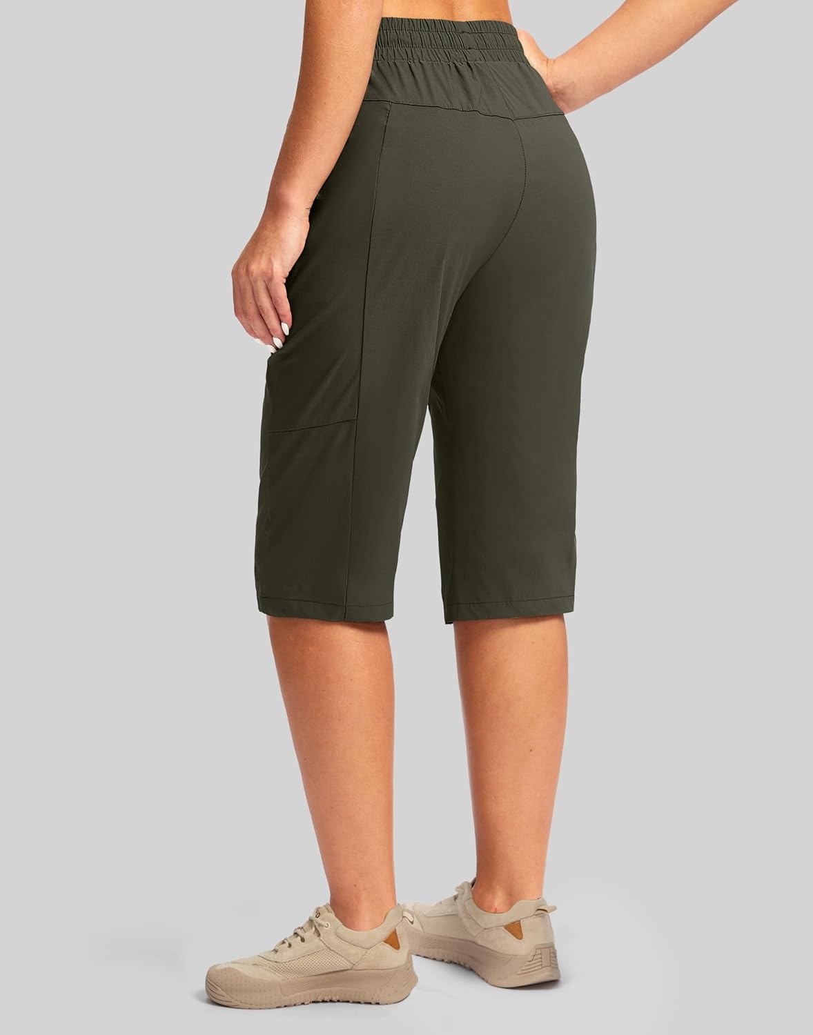 image:imageG Gradual Womens 15 Long Shorts Below The Knee Hiking CaprisSlate Green