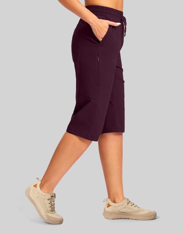 image:imageG Gradual Womens 15 Long Shorts Below The Knee Hiking CaprisWine