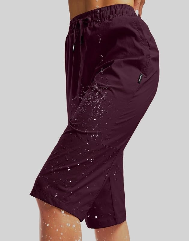 image:imageG Gradual Womens 15 Long Shorts Below The Knee Hiking CaprisWine