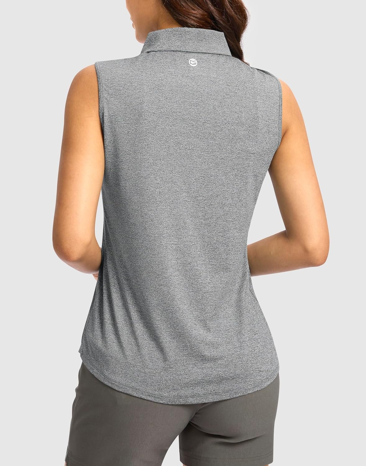 image:imageG Gradual Womens Golf Shirts Lightweight 14 Zip Collared Tank TopHeather Grey