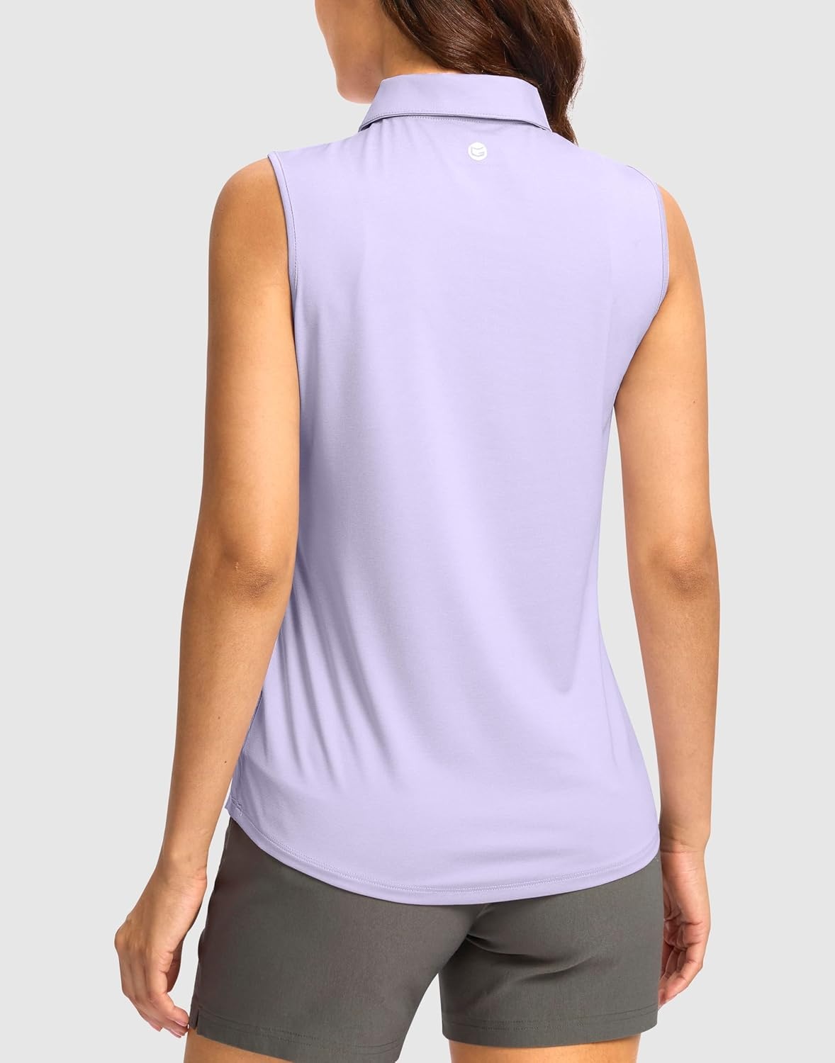 image:imageG Gradual Womens Golf Shirts Lightweight 14 Zip Collared Tank TopHeather Light Purple