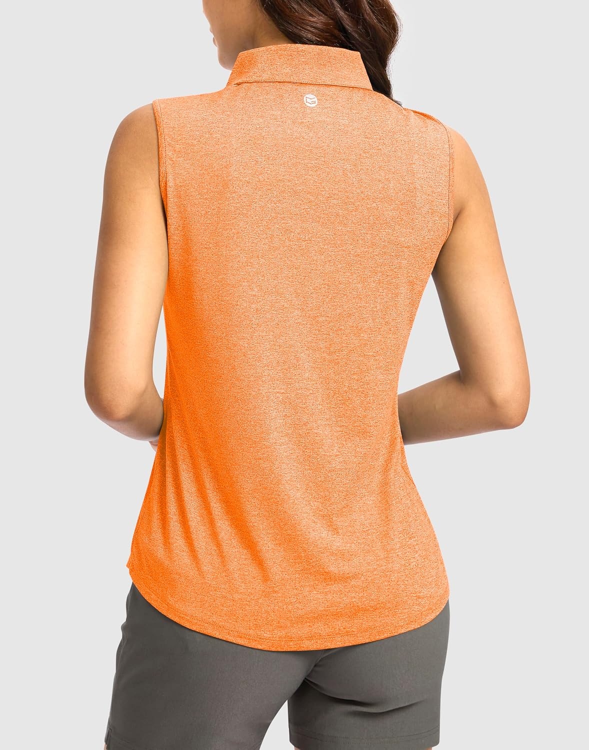 image:imageG Gradual Womens Golf Shirts Lightweight 14 Zip Collared Tank TopHeather Orange