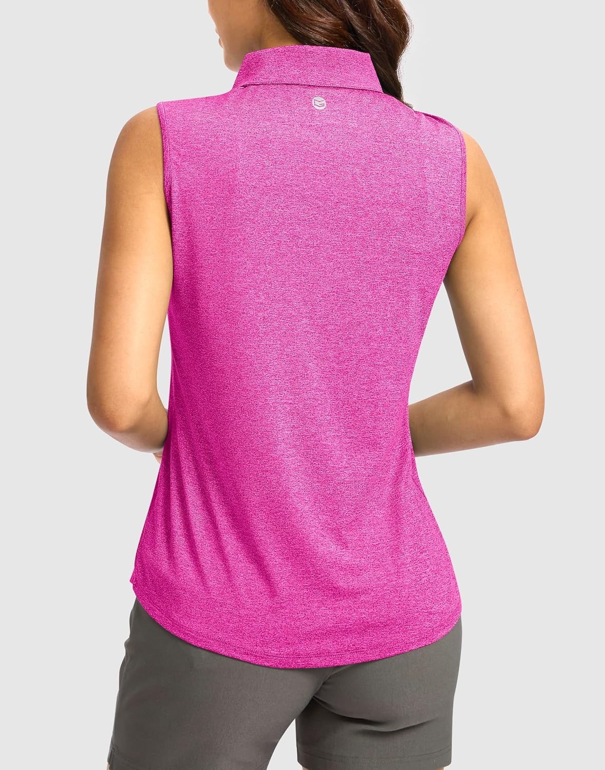 image:imageG Gradual Womens Golf Shirts Lightweight 14 Zip Collared Tank TopHeather Rose
