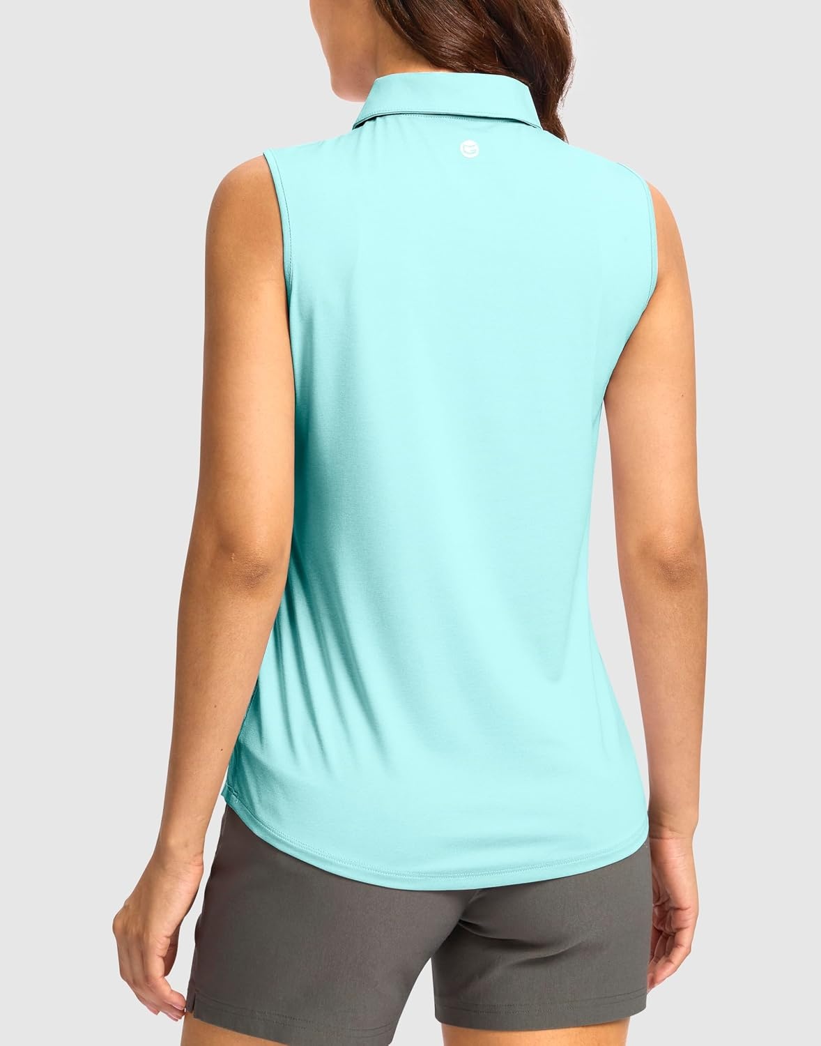 image:imageG Gradual Womens Golf Shirts Lightweight 14 Zip Collared Tank TopHeather Sky Blue