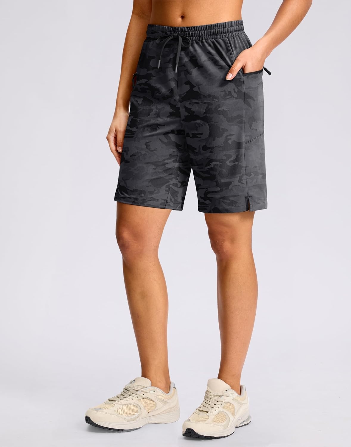 image:imageG Gradual Womens Hiking Shorts 2 Zipper Pockets 9 ShortsBlack Camo