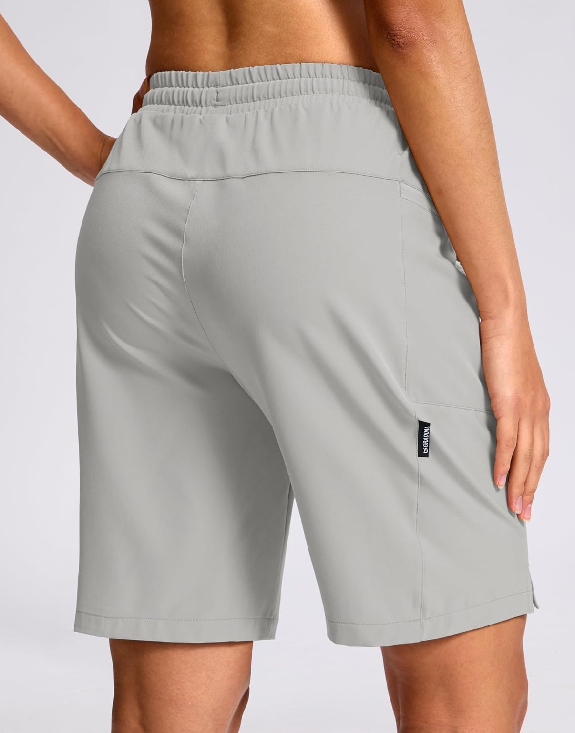 image:imageG Gradual Womens Hiking Shorts 2 Zipper Pockets 9 ShortsBright Grey