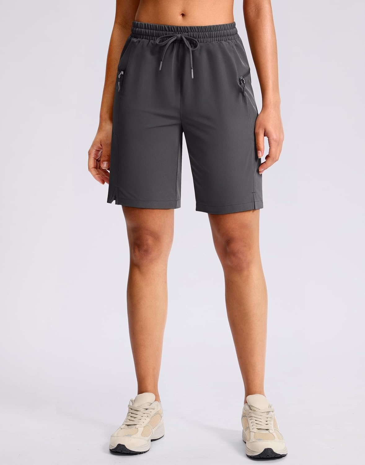 image:imageG Gradual Womens Hiking Shorts 2 Zipper Pockets 9 ShortsDark Grey