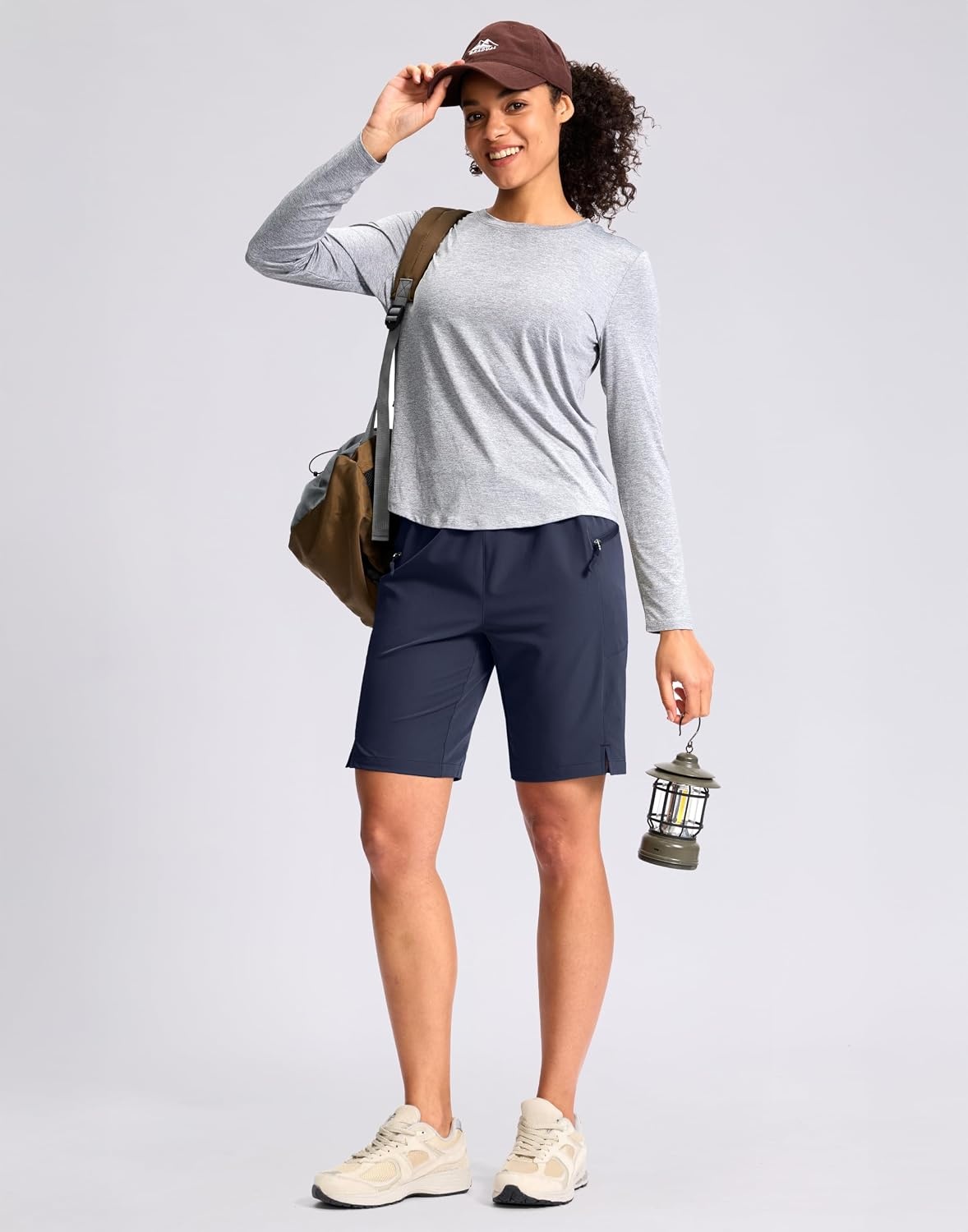 image:imageG Gradual Womens Hiking Shorts 2 Zipper Pockets 9 ShortsDark Navy