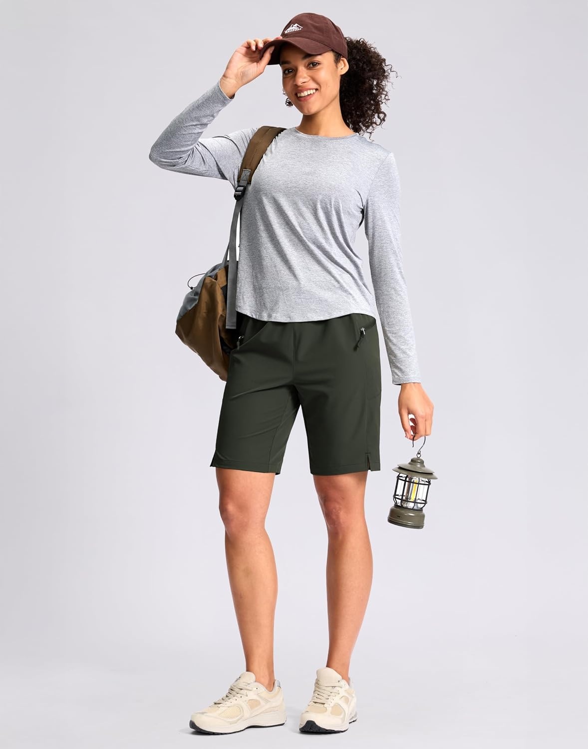 image:imageG Gradual Womens Hiking Shorts 2 Zipper Pockets 9 ShortsDark Olive