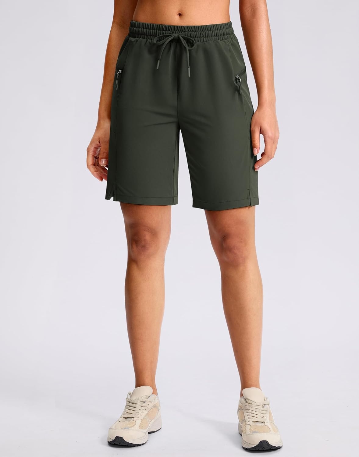 image:imageG Gradual Womens Hiking Shorts 2 Zipper Pockets 9 ShortsDark Olive