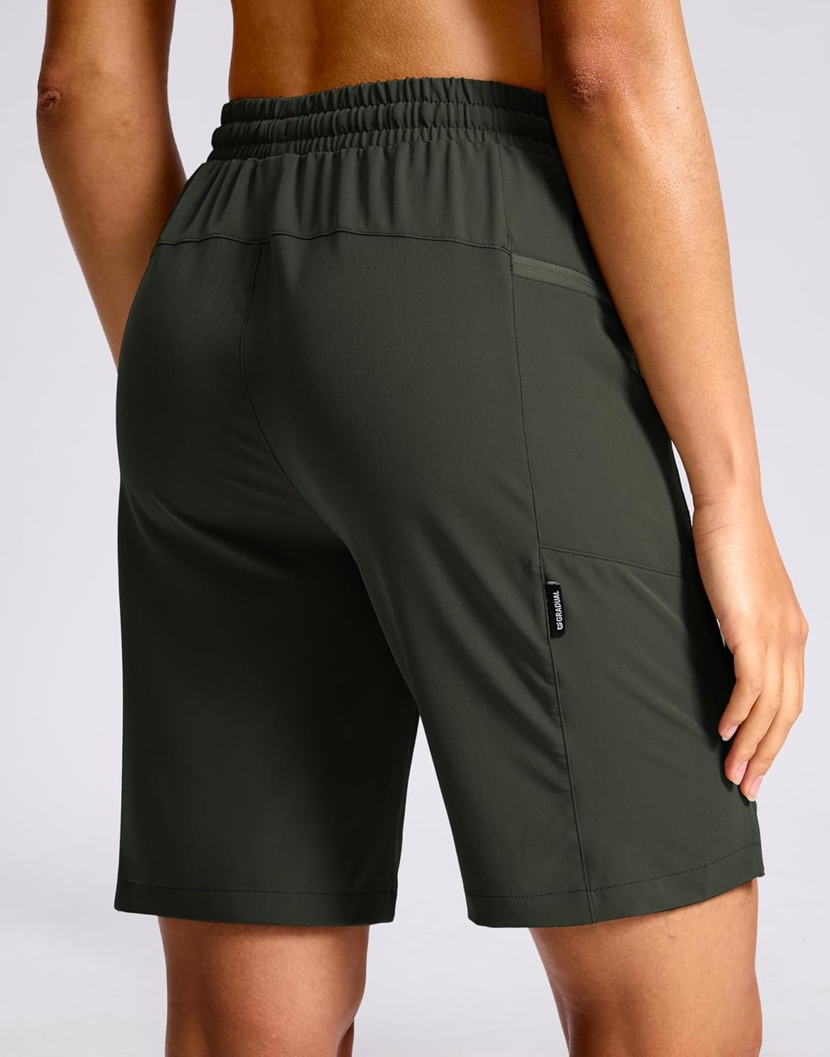 image:imageG Gradual Womens Hiking Shorts 2 Zipper Pockets 9 ShortsDark Olive