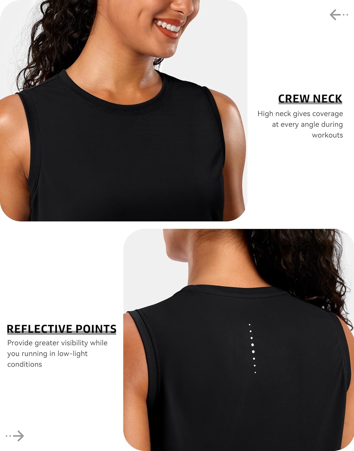 image:imageG Gradual Womens Sleeveless Workout Tank Tops Running Yoga ShirtsBlack